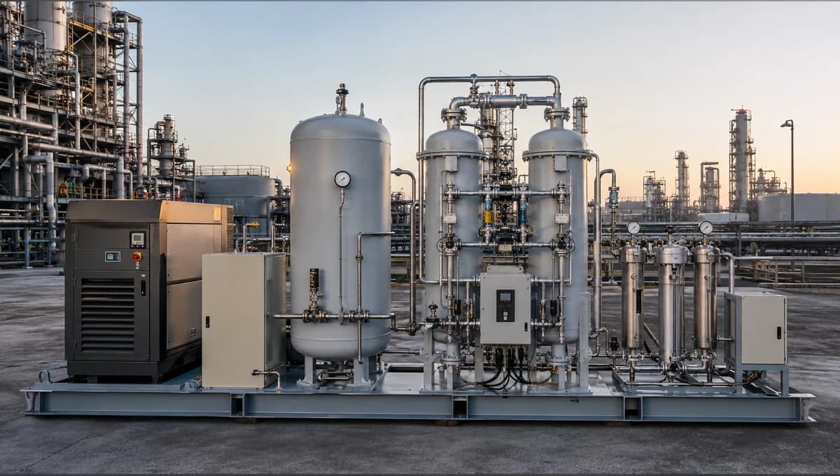 Instrument-air package with compressor, receiver, dryer, filters, regulators and associated controls