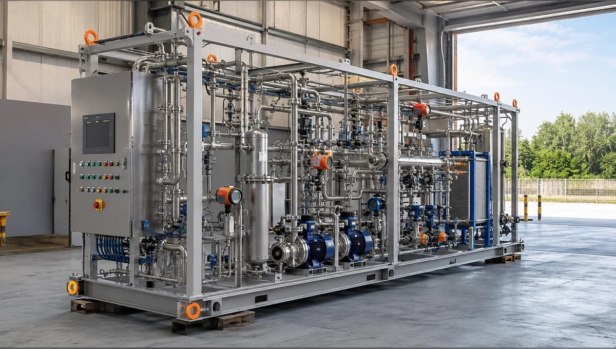 Modular process-control skid with piping, valves and instrumentation
