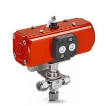 H800 - Compact, 1 Piece Actuated Ball Valve, H800 Series, SS 3 Port Ball Valve, Small Size 6mm-TA2TS by HAM-LET