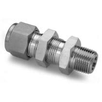 BULKHEAD MALE CONNECTOR, St.St. 316 Bulkhead Male Connector, Let-Lok® Bulkhead Male Connector 6mm x 1/8" by HAM-LET
