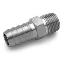 Hose Connector, St. St. 316 Pipe Fitting, Male Hose Connector 3/4" x 1/2" by HAM-LET