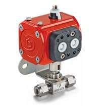 H800 - Compact, 1 Piece Actuated Ball Valve, H800 Series, SS 3 Port Ball Valve, Small Size 1/4"-A1 by HAM-LET
