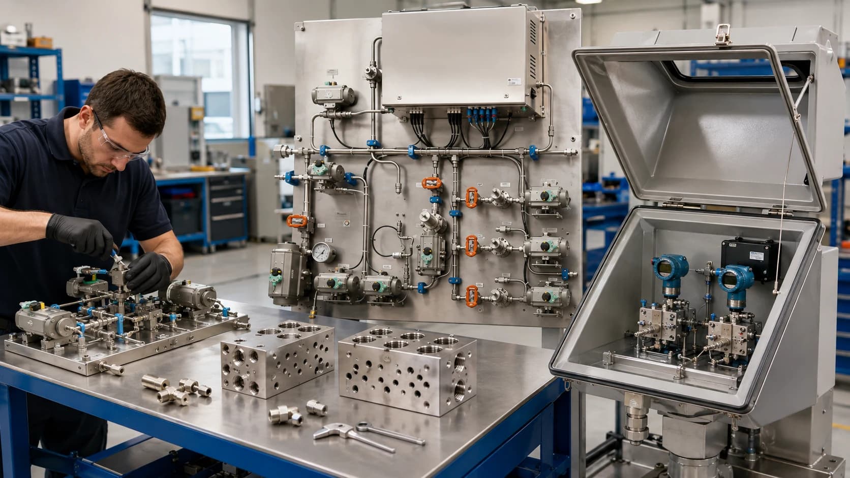 Custom process-control manifold assembly