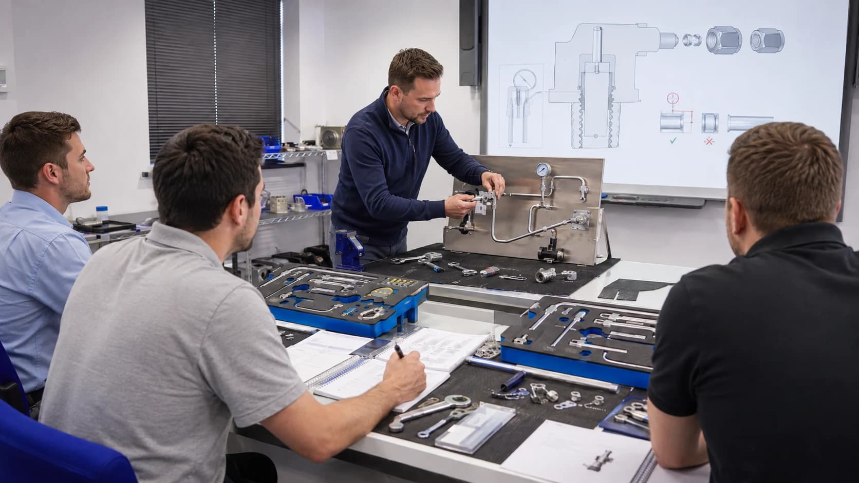 Tube-fitting installation safety training