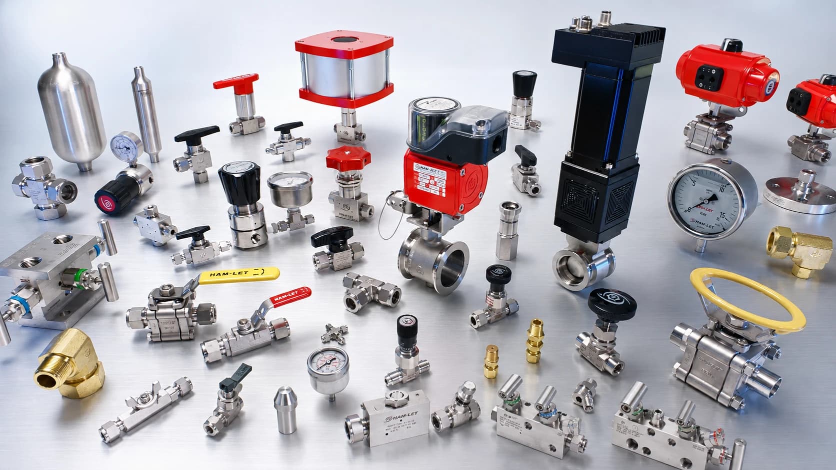 HAM-LET valves, tube fittings, pressure gauges, actuators and instrument manifolds
